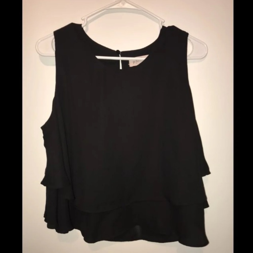 Black Foley crop top